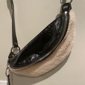 Rebecca Minkoff - shearling and parent leather belt bag